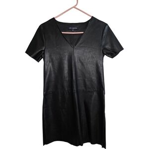 One Clothing Black Faux Leather Shift Dress